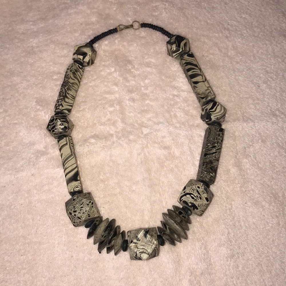 Big block chunky beaded necklace